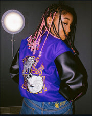 Insanidy Varsity Jacket Purple and Black Sleeves - Insanidy