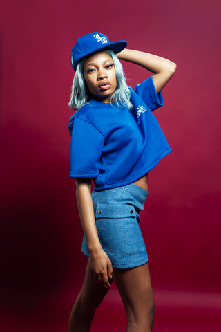 Insanidy Blue Cropped T-Shirt