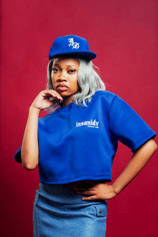 Insanidy Blue Cropped T-Shirt